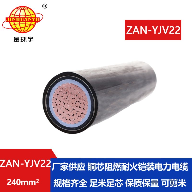 金環宇電纜 鎧裝銅芯電纜ZAN-YJV22-240平方 深圳阻