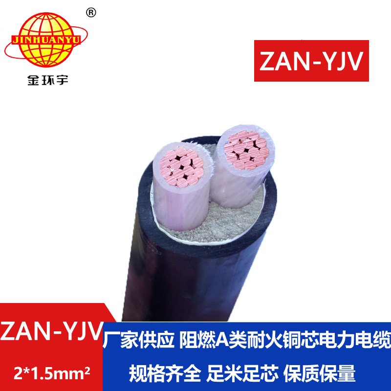 金環宇電線電纜 深圳耐火電纜ZAN-YJV 2X1.5平方yj