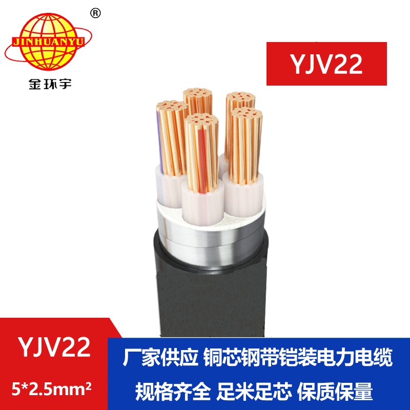 金環宇電線電纜 鎧裝電力電纜 五芯YJV22-5X2.5 深圳